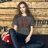 LOVE is a verb Unisex T-shirt